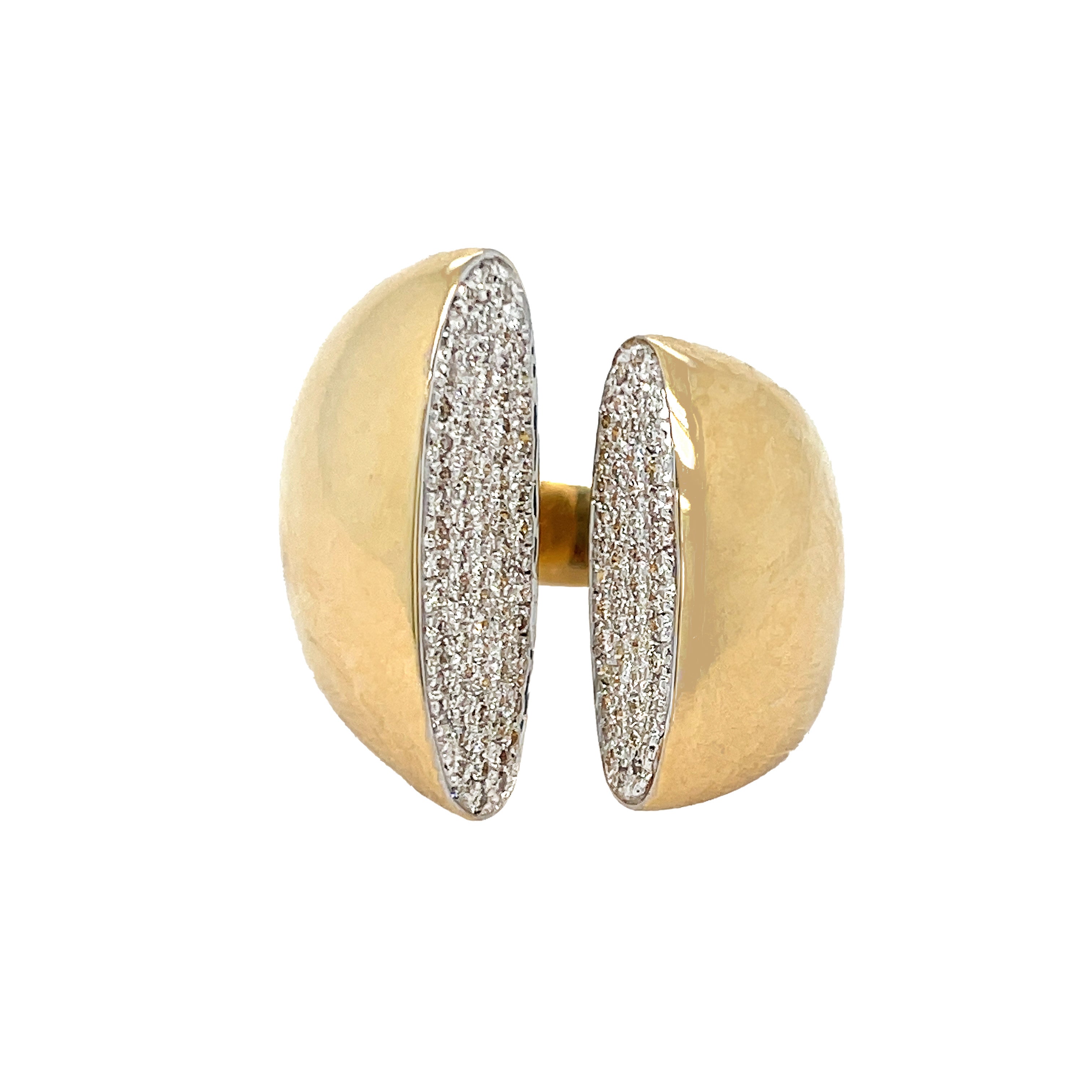 Pave Diamond Open Ring
18K Yellow Gold
0.89 Diamond Carat Weight
0.93" Wide
