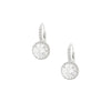 Faux Diamond Drop Pierced Earring  White Gold Plated Over Silver Stone: 0.5" Width