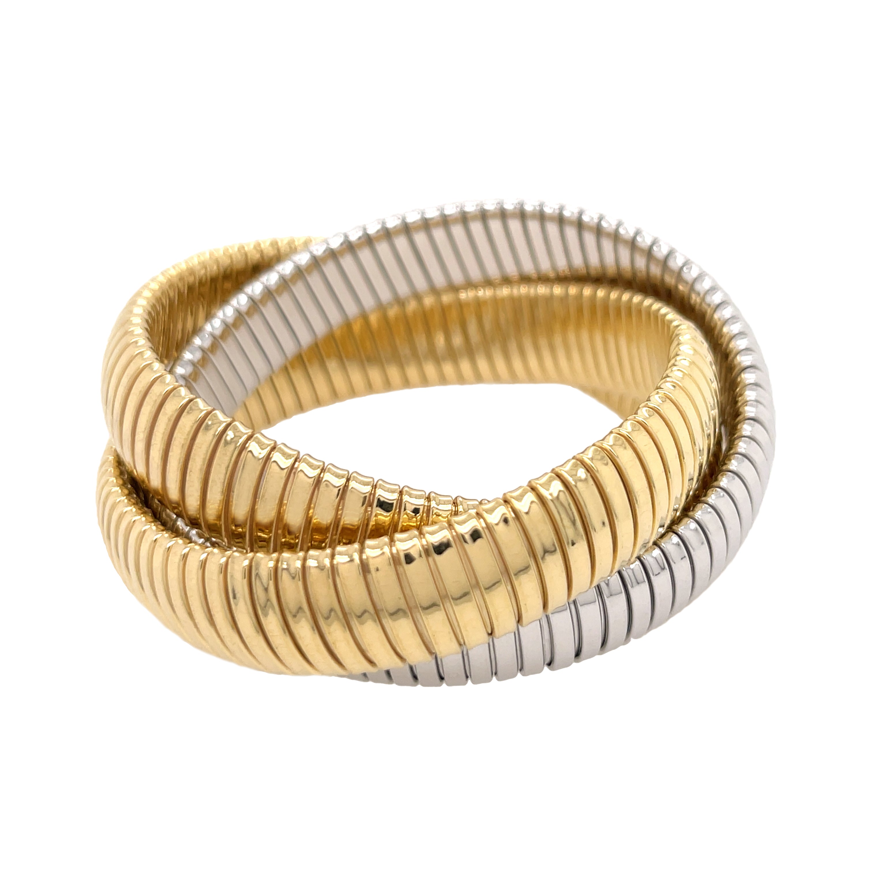 Triple Strand Bracelet Yellow Yellow White Gold