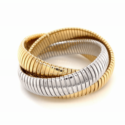 Triple Strand Bracelet Yellow Yellow White Gold