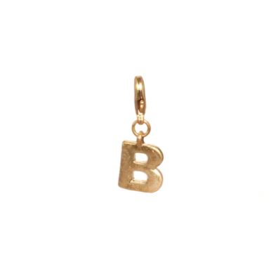Letter B Initial Clasp Charm Yellow Gold Plated Each initial is approximately 1/2"