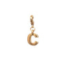Letter C Initial Clasp Charm  Yellow Gold Plated Each initial is approximately 1/2"