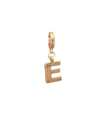 Letter E Initial Clasp Charm Yellow Gold Plated Each initial is approximately 1/2"
