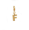 Letter F Initial Clasp Charm  Yellow Gold Plated Each initial is approximately 1/2"