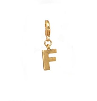 Letter F Initial Clasp Charm Yellow Gold Plated Each initial is approximately 1/2"