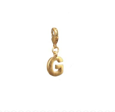 Letter G Initial Clasp Charm Yellow Gold Plated Each initial is approximately 1/2"
