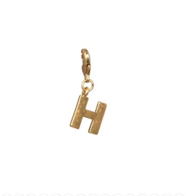 Letter H Initial Clasp Charm Yellow Gold Plated Each initial is approximately 1/2"