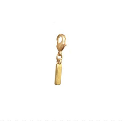 Letter I Initial Clasp Charm Yellow Gold Plated Each initial is approximately 1/2"