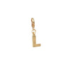 Letter L Initial Clasp Charm  Yellow Gold Plated Each initial is approximately 1/2"