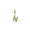 Letter N Initial Clasp Charm  Yellow Gold Plated Each initial is approximately 1/2"