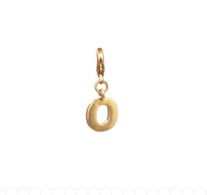 Letter O Initial Clasp Charm Yellow Gold Plated Each initial is approximately 1/2"