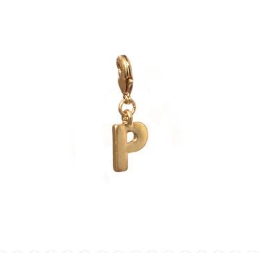 Letter P Initial Clasp Charm Yellow Gold Plated Each initial is approximately 1/2"