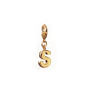 Letter S Initial Clasp Charm  Yellow Gold Plated Each initial is approximately 1/2"
