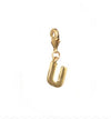 Letter U Initial Clasp Charm  Yellow Gold Plated Each initial is approximately 1/2"