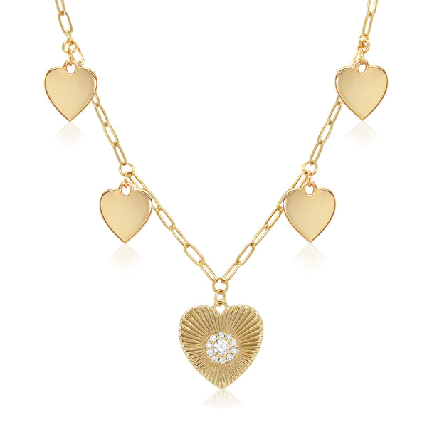 SALE 5 Heart Charm Necklace