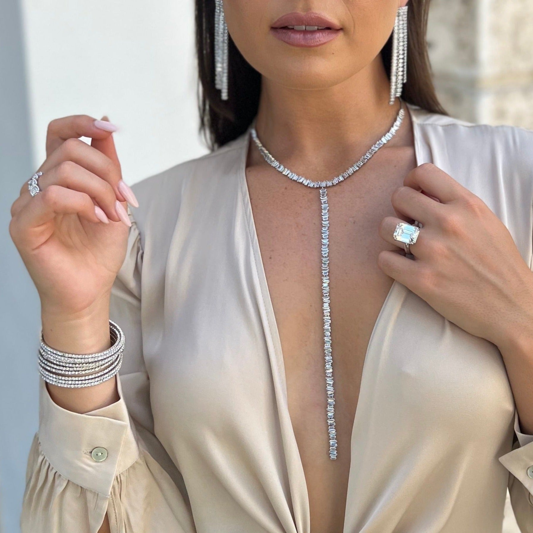 Baguette Lariat Necklace