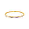 Flexible Gold Tennis Bracelet   Yellow Gold Plated Cubic Zirconia 7.0" Length 0.16” Width