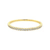 Yellow Gold Plated CZ Tennis Bangle Bracelet   Yellow Gold Plated Oval Shape: 2.19” X 1.83” 0.12” Width 0.80-1.30” Flexible Opening