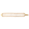 Pave CZ Open Bar Wide Bracelet  Yellow Gold Plated 1.05" Wide