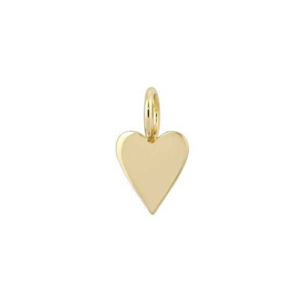 Heart Charm Pendant 10K Yellow Gold Plated 0.90" Long X 0.55" Wide 1.50 MM Thick
