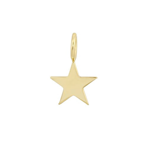 Star Charm Pendant 10K Yellow Gold Plated 0.62" Diameter