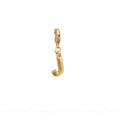 Letter J Initial Clasp Charm Yellow Gold Plated Each initial is approximately 1/2"