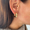 Yellow Gold Plated Mini Hoop Pierced Earrings  Yellow Gold Plated 0.80" Diameter 0.22" Thick