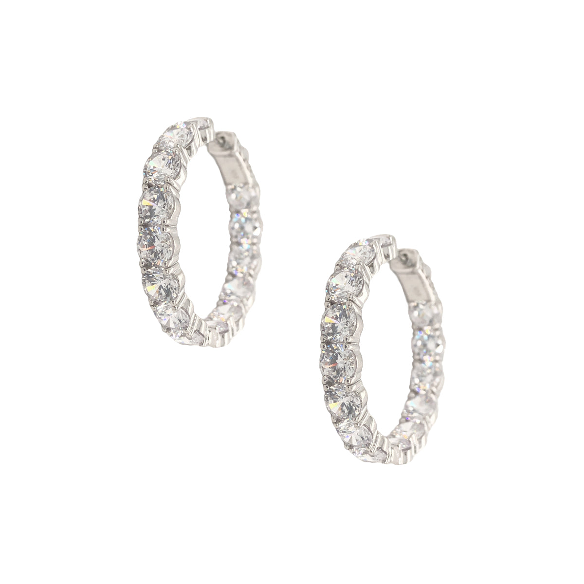 Round Crystal Hoop Earrings