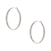 Flat Tube Pierced Hoop Earrings  White Gold Plated 2.25" Diameter As Seen on Today's Jill Martin's Spring Fashion Trends