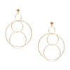 Multi Circle Statement Lightweight Pierced Earrings  Yellow Gold Plated 2.95" Long X 2.02" Wide As worn by Tamron Hall