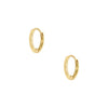 Small Huggie Pierced Earrings  14K Yellow Gold 0.35" Diameter 0.04" Thick