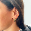 Plain Huggie Pierced Earrings  14K Yellow Gold 0.35" Diameter 0.09" Thick