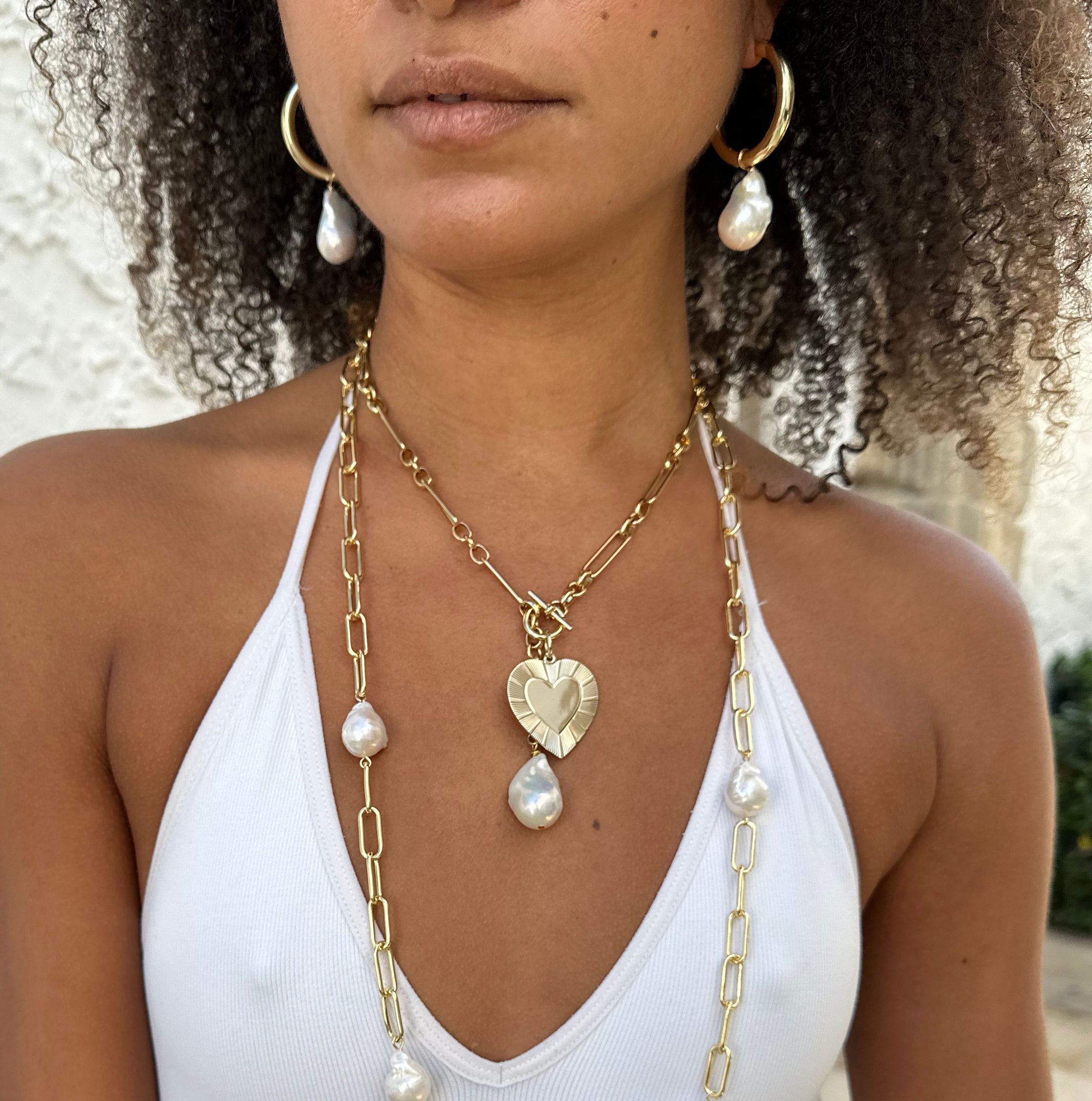 Textured Heart Charm Pendant 10K Yellow Gold Plated 1.35" Long X 1.24" Wide