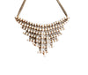 Pearl Mesh V Shape Necklace&nbsp;  Yellow Gold Plated