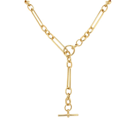 Rectangle Link Necklace  Yellow Gold Plated 18" Long