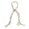 Grey Leather Fresh Water Pearl Lariat  51" Length 3 Strands