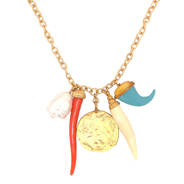 Detailed Elephant Silk String Necklace - Jennifer Shon Jewelry