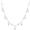 Diamond Bezel Charms Choker Chain Necklace  14K White Gold 0.28 Diamond Carat Weight 14-16" Adjustable Length