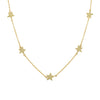 Star Choker Necklace  • Yellow Gold Plated • 12-16" Long • 6 Stars