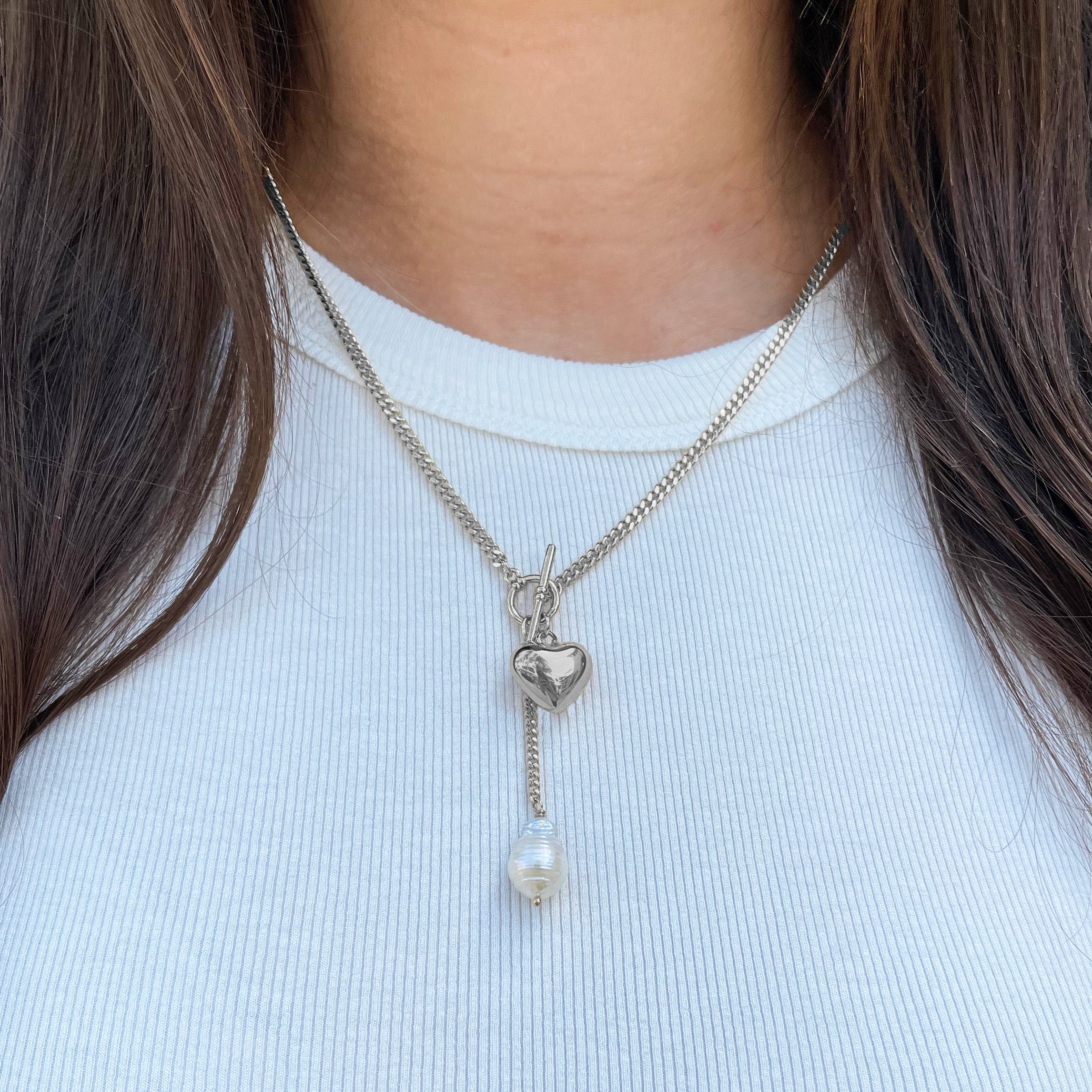 Heart & Pearl Necklace