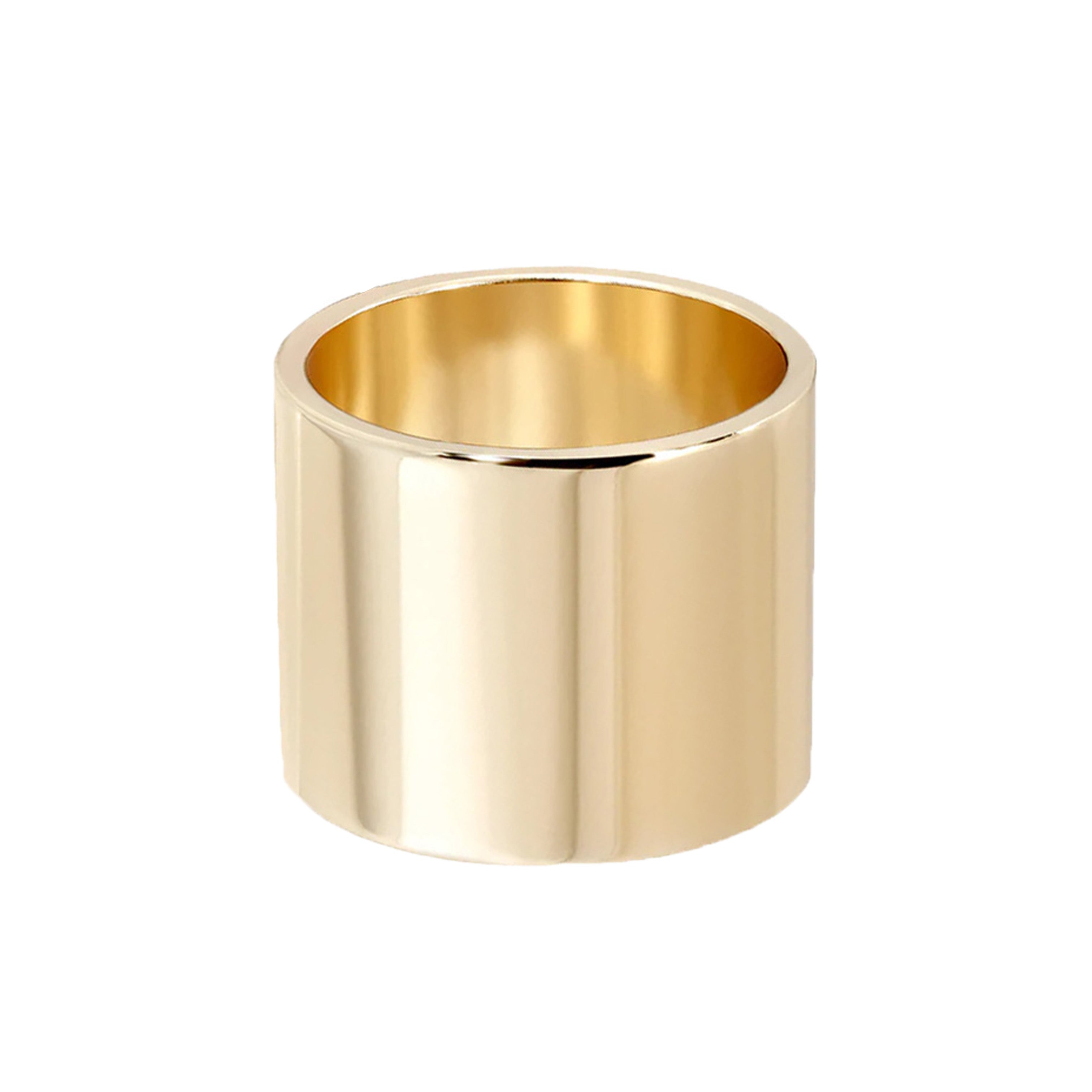 Wide Plain Band Ring  Yellow Gold Plated 0.62” Wide X 0.05" Thick