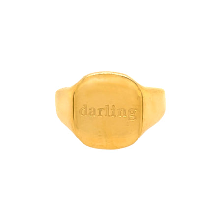 "Darling" Engraved Signet Ring