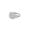 Pave Diamond Pinky Ring  14K White Gold 0.54 Diamond Carat Weight 0.69" Width