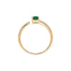 14K Gold Open Band Emerald & Pave Diamond Ring  14K Yellow Gold 0.14 Diamond Carat Weight 0.60 Emerald Carat Weight Emerald: 0.24" Length X 0.17" Width
