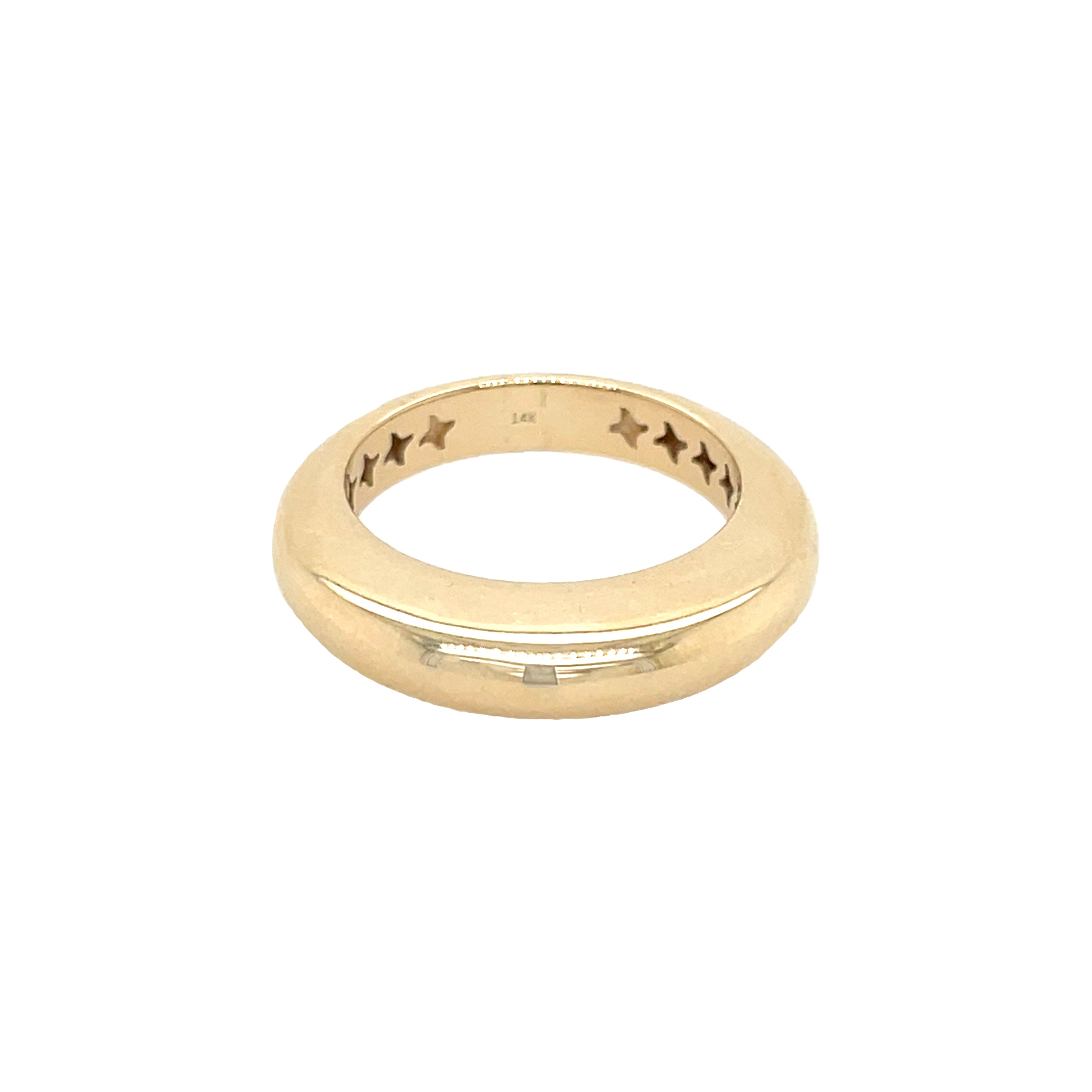 14K Gold Flattened Dome Ring  14K Yellow Gold 0.15" Width 0.24" Height