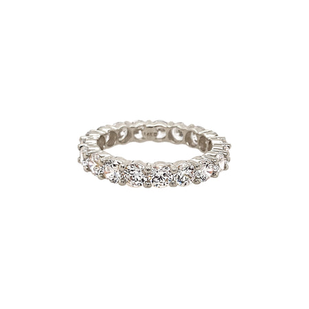 Round Stone Eternity Ring with 14K Gold Band 14K White Gold Cubic Zirconia Stones: 0.15" Diameter