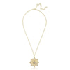 Yellow Gold Plated Pave Star Medallion Necklace on Paperclip Chain  Yellow Gold Plated  Chain: 16-20" Length Medallion: 1.0" Diameter Star: 0.5" Diameter