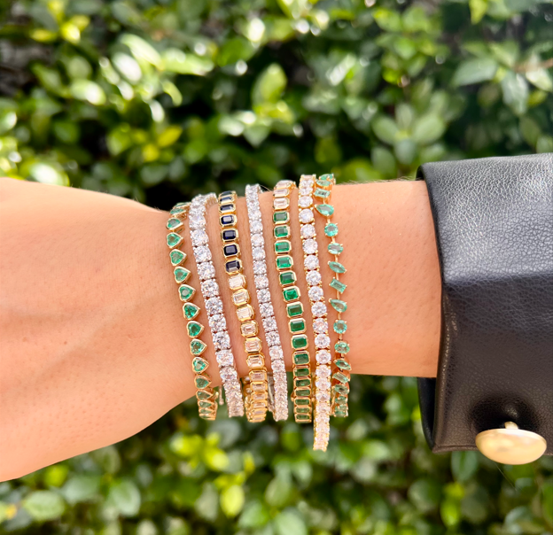 Small CZ Tennis Bracelet  White Gold Plated over Silver 7" Length 4MM CZs 0.15" Width