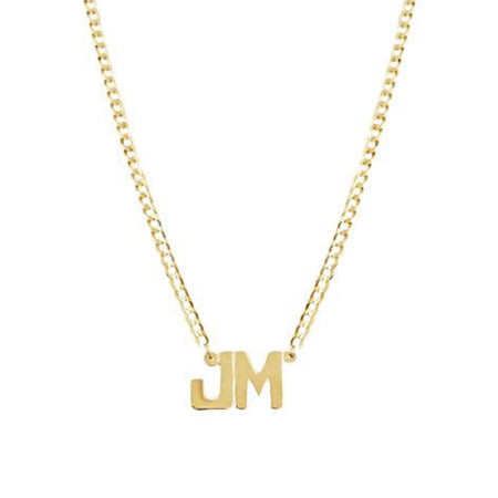 Initial Curb Chain Choker Necklace  14K Yellow Gold Chain: 14" Length Letter: 10MM Diameter  Please allow up to 4 weeks for delivery.