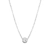 Small Faux Diamond Solitaire Necklace  14K White Gold 0.50 Faux Diamond Carat Weight Chain: 16" Long